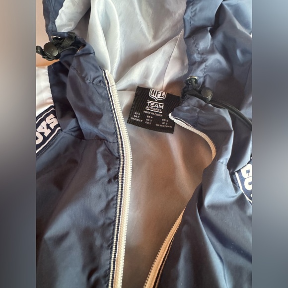 Dallas cowboys NFL cropped drawstring windbreaker sweatshirt hoodie size S. - Picture 4 of 8
